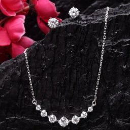 Clara 7 stone 92.5 Sterling Silver Pendant Set-image-9