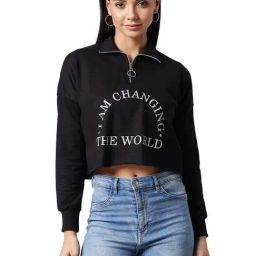 DOLCE CRUDO Black Collared Sweatshirt-image-96