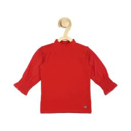 Peter England Kids Red Solid Full Sleeves Top-14