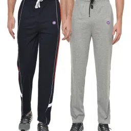 Vimal Jonney Navy & Grey Regular Fit Trackpants - Pack of 2-image-85