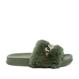 London Rag Women's Olive Casual Slides-image-58