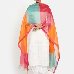 Fabindia Multicolored Woven Pattern Dupatta-image-33