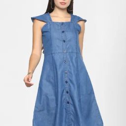 StyleStone Blue Above Knee A Line Dress-image-19