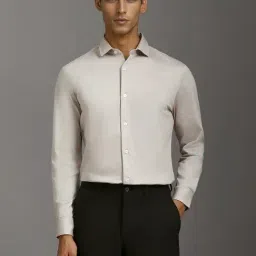 Louis Philippe Grey Cotton Slim Fit Shirt-picture-6