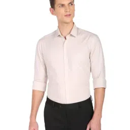 Arrow Beige Cotton Slim Fit Texture Shirt-picture-36