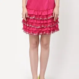 Lela Pink Cotton Skater Skirt-picture-44
