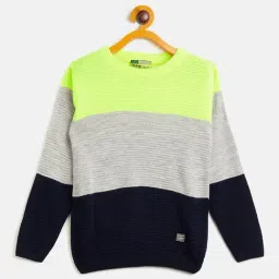 Duke Kids Multicolor Color Block Full Sleeves Sweater-picture-14