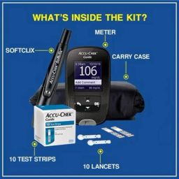 accu chek Accu-Chek Guide Meter (Bluetooth) with 10 strips + Accu-Chek Guide 50 Strips (Black) image 2