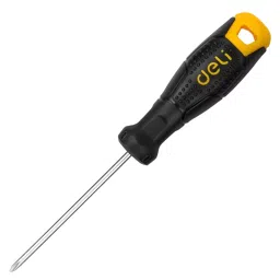 Deli Phillips Screwdriver Cr-V SL3x75 mm PP Coated Black & Yellow Handle, DL623075-27