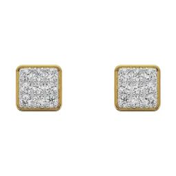 Emori 18k Yellow Gold & Diamond Square Cluster Drop Earrings-15