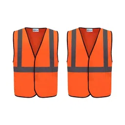 uniformer High Visibility Reflective Jacket Unisex Orange (Pack Of 2 pcs)-image-51