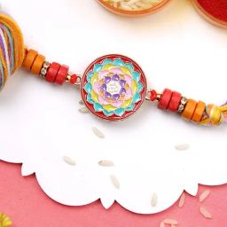 Aapno Rajasthan Om Mandala Art work Multistrand Rakhi-32