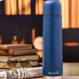 Servewell Blue Steel Vacuum Bottle 1 L-44
