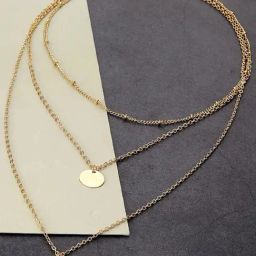 OOMPH Gold Tone Multi Layer Necklace for Women-11