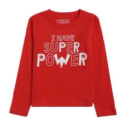 Dyca Kids Crimson Red Cotton Printed Full Sleeves T-Shirt-image-23
