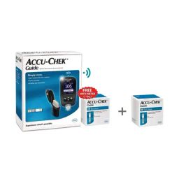 Accu-Chek Guide Meter (Bluetooth) with 10 strips + Accu-Chek Guide 50 Strips (Black)-1