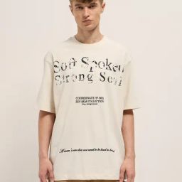 The Bear House Beige Cotton Loose Fit Printed T-Shirt-image-90