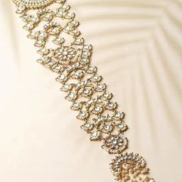 Karatcart Gold Plated Kundan Bridal Wedding Hair Braid Choti for Women-28
