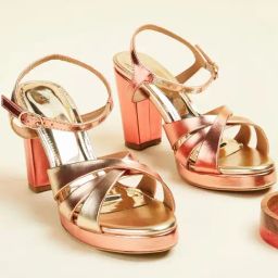 Ginger by Lifestyle Women's Gold Ankle Strap Sandals-image-14