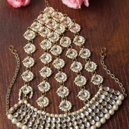 Karatcart Gold Plated Kundan Bridal Hair Juda for Women-image-47