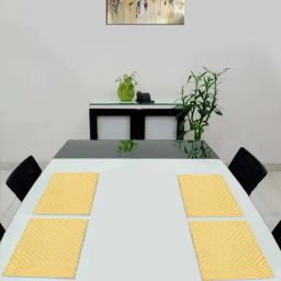 Saral Home Easy Living Yellow Cotton Placemats - Set of 4-25
