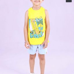 KiddoPanti Boys Pack Of 2 Printed T-shirt With Shorts-23