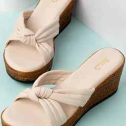 Inc.5 Women's Cream Cross Strap Wedges-image-52