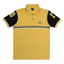 Cavio Boys Yellow Striped Polo T-Shirt-image-76
