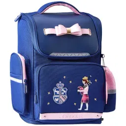 Little Surprise Box Bow Ergonomic Navy Blue Printed Backpack-picture-42