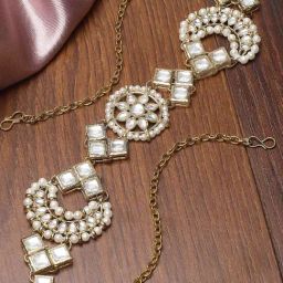 Karatcart Gold Plated Kundan Hair Band for Women-image-43