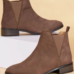 Forever Glam by Pantaloons Women's Taupe Chelsea Boots-image-15