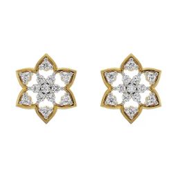 Emori 18k Yellow Gold & Diamond Floral Finesse Stud Earrings-image-47