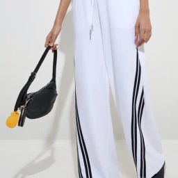 Studiofit by Westside White Striped High-Rise Cotton Track Pants-image-91