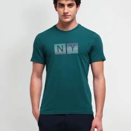 Arrow New York Green Cotton Regular Fit Printed T-Shirt-image-74
