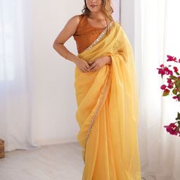 Mitera Mirror Work Pure Chiffon Saree-image-66