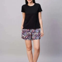 Drape in Vogue Black Solid Short Sets-picture-40