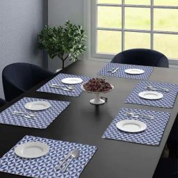 Saral Home Easy Living Blue Cotton Placemats - Set of 6-96
