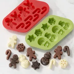ZOKU Red & Green Silicone 2 Holiday Chocolate Trays & Booklet - Set of 2-picture-5