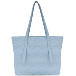 United Colors of Benetton Cora Blue PU Quilted Tote Handbag-34