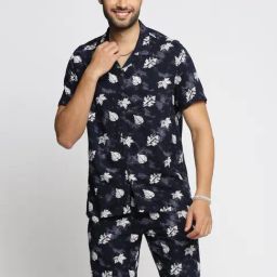 SHOW OFF Black Cotton Relaxed Fit Printed Co-Ords-image-77