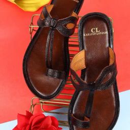 Carlton London Women's Brown Toe Ring Sandals-picture-15