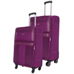 Nasher Miles Toledo Expander Soft-Sided Polyester  Set of 2 Purple Trolley Bags (55 & 65 cm)-image-33