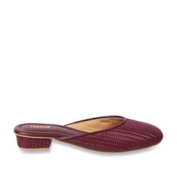 Mochi Women's Maroon Mule Shoes-image-76