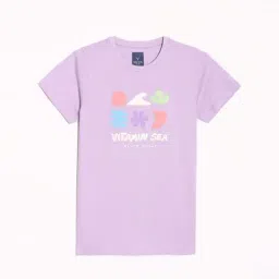 Allen Solly Kids Purple Printed Regular Fit T-Shirt-image-99