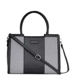 United Colors of Benetton Sayge Black PU Printed Tote Handbag-image-71