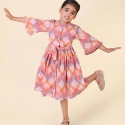 Fabindia Kids Multicolor Printed Shirt Dress-image-11