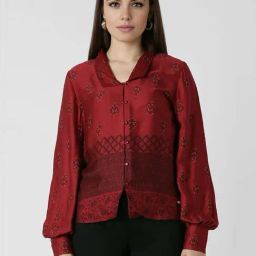 Van Heusen Maroon Printed Shirt-image-98