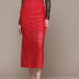 bebe Brighter Basics Lace Midi Skirts-picture-15
