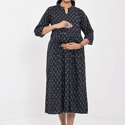 Negen Floral Print Maternity Fit & Flare Maxi Dress-image-53