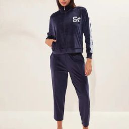 Sweet Dreams Navy Cotton Blend Printed Tracksuit-picture-4